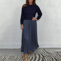 Camilla | Maxikjole med Sweater & Plisseret Nederdel