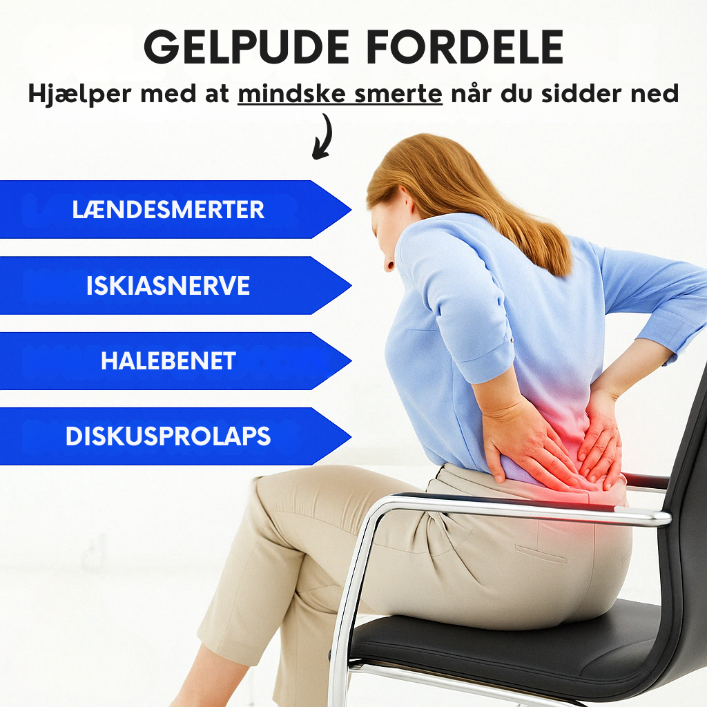 Siddepude af støddæmpende gel med bikubestruktur
