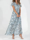 Marit | Stilfuld Blomstret V-Hals Maxi Kjole