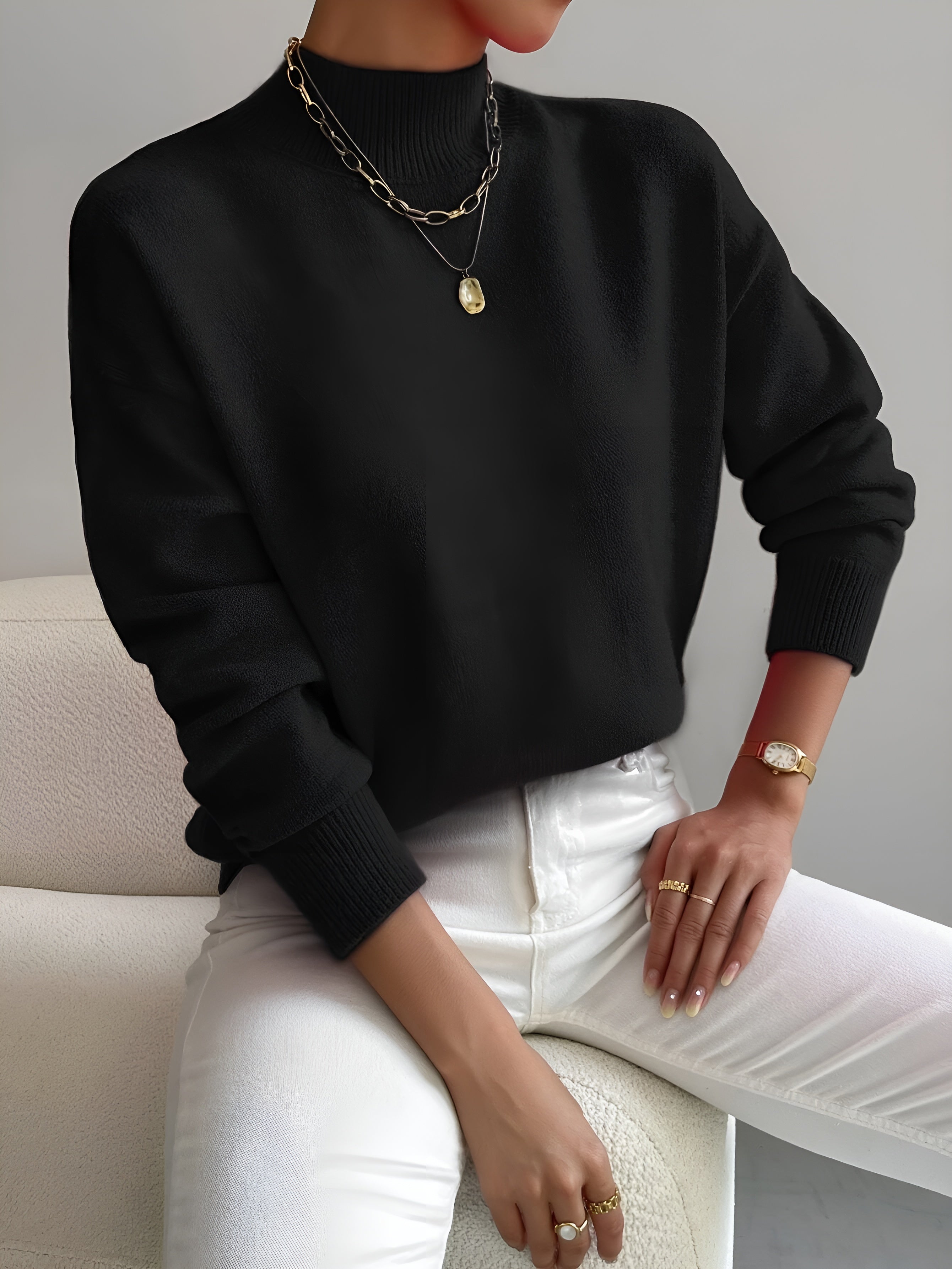 Sofie | Blød rullekravesweater