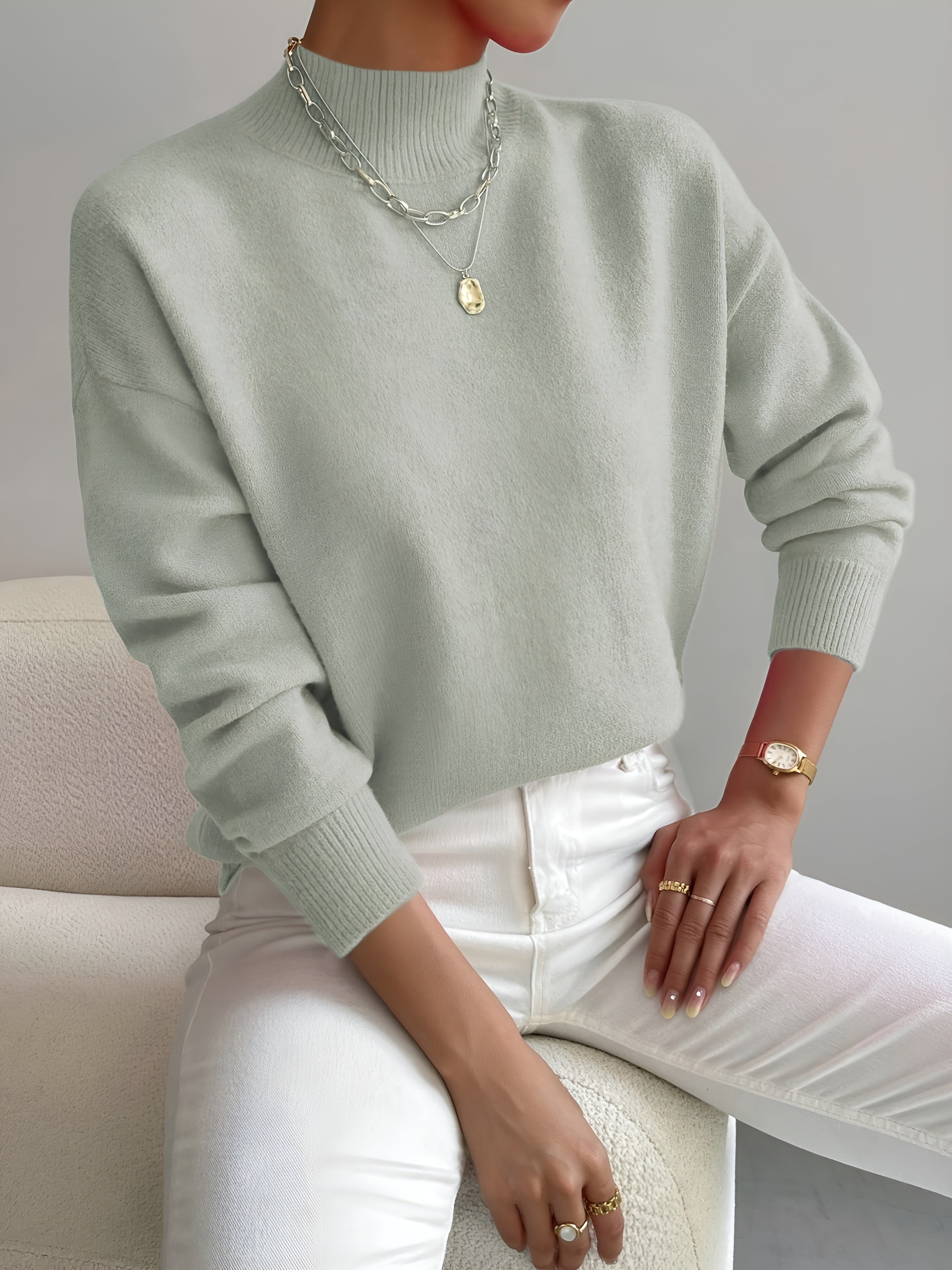 Sofie | Blød rullekravesweater
