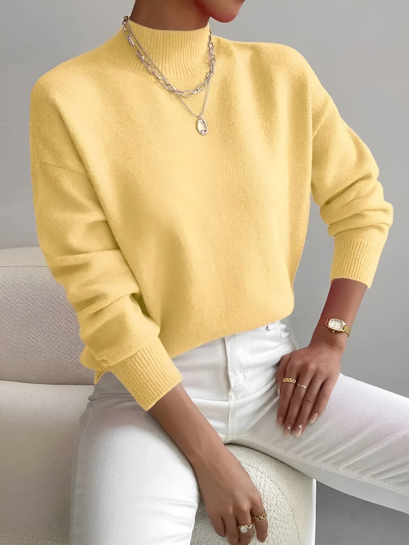Sofie | Blød rullekravesweater