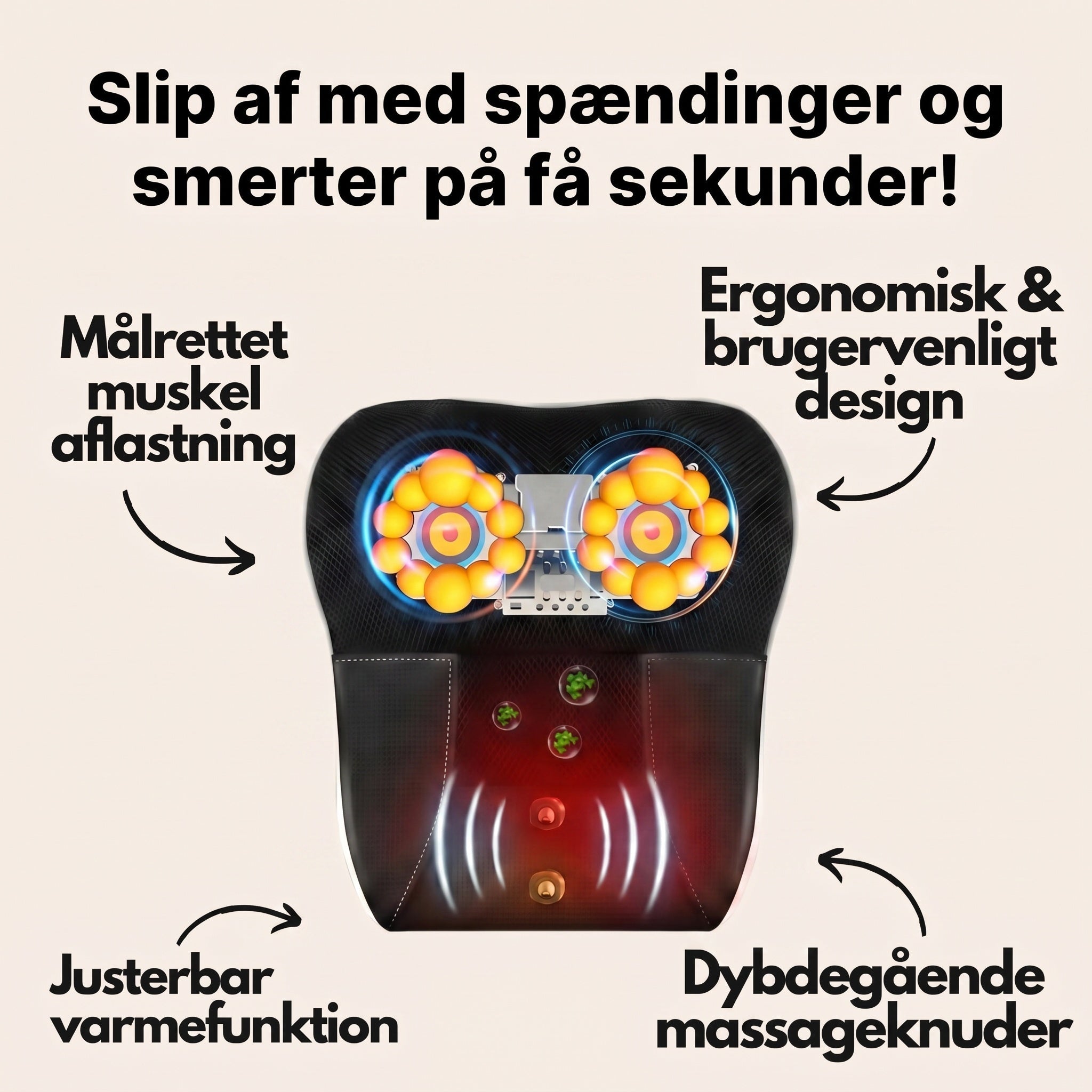 HeatFlow™ – Massagepude med Varme og Vibration