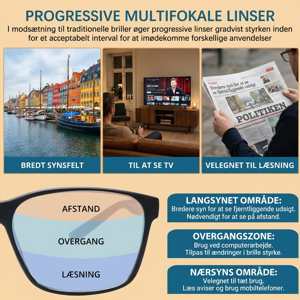 KlarSyn™ - Multifokale Læsebriller med Automatisk Solbrilletoning