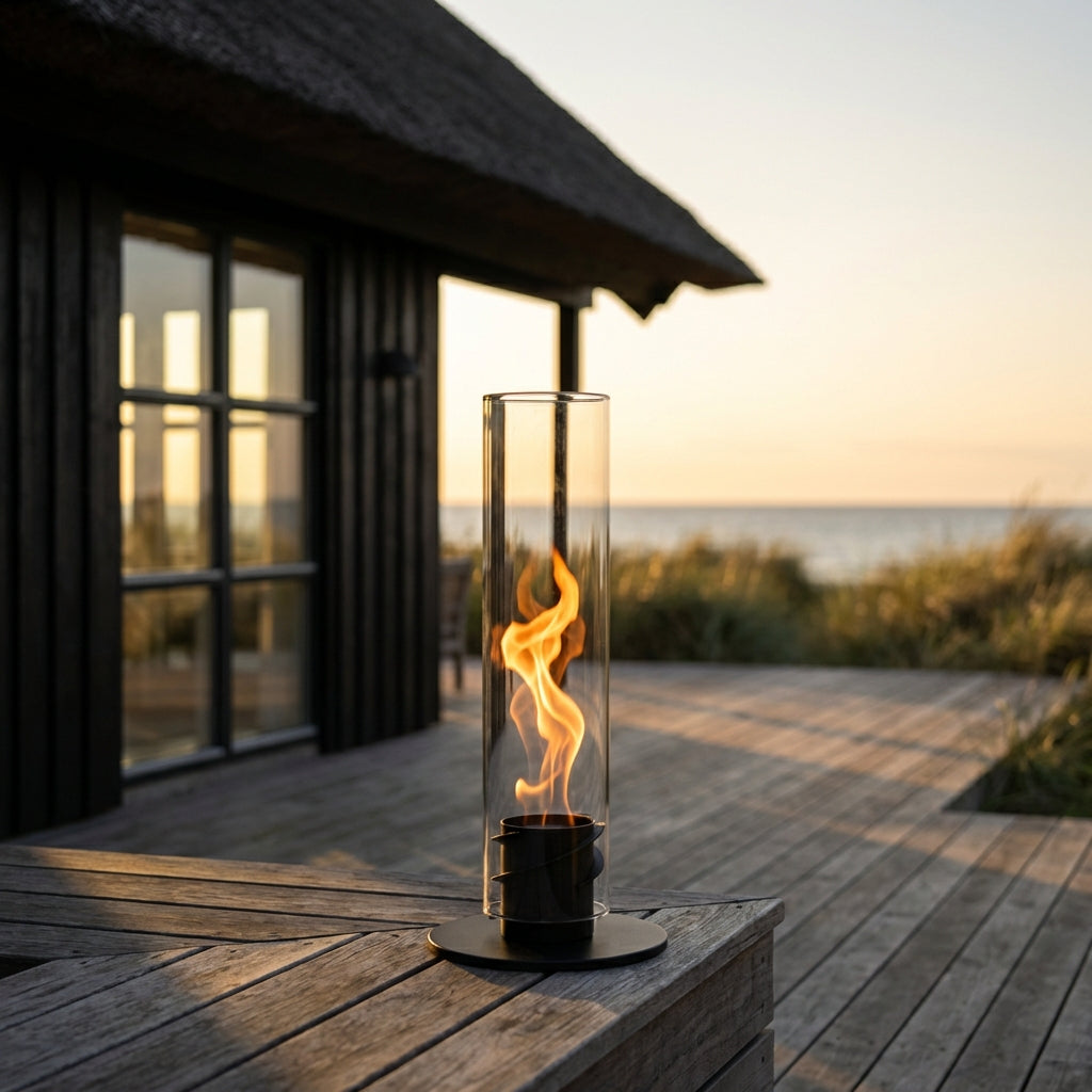 Flammelampe til Bord & Terrasse – Hygge med Ægte Ild Året Rundt
