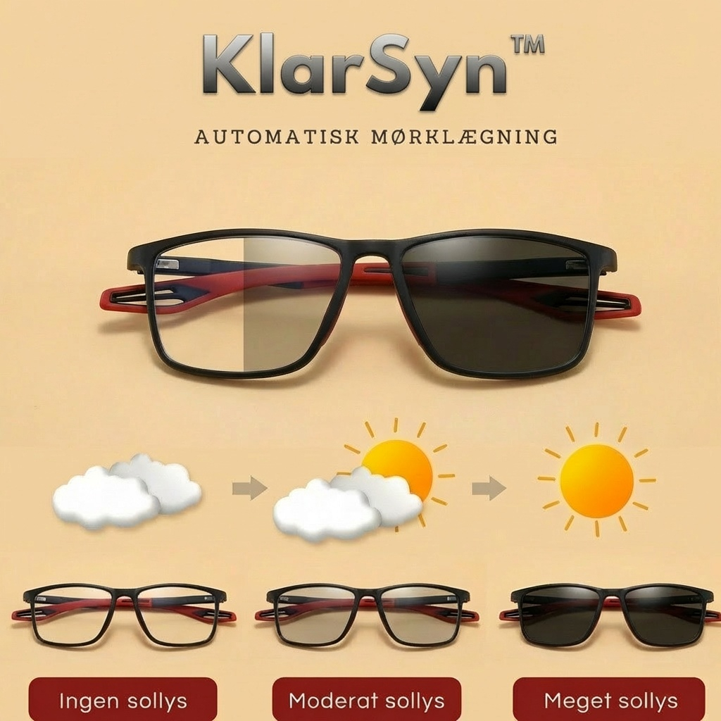 KlarSyn™ - Multifokale Læsebriller med Automatisk Solbrilletoning
