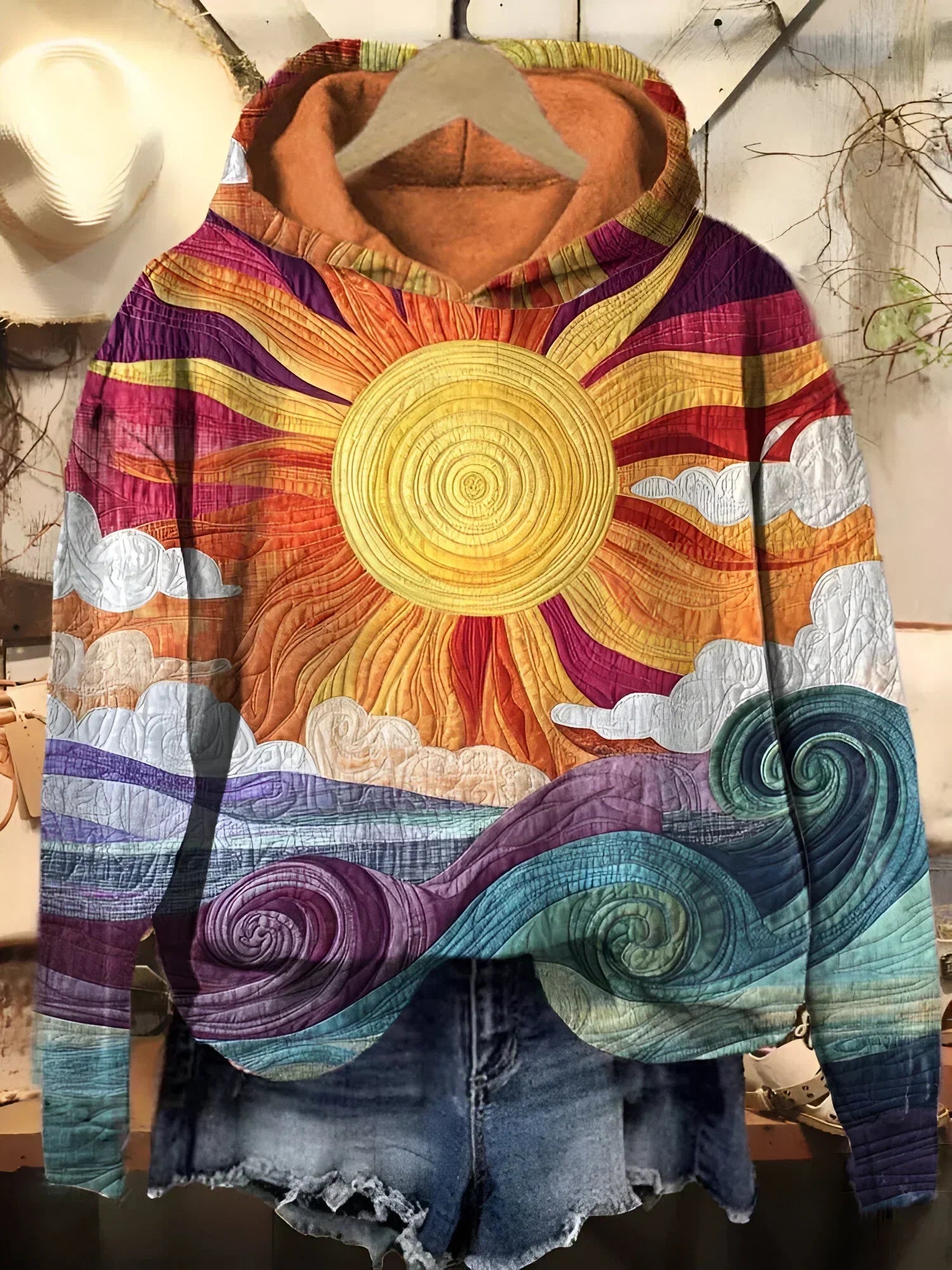 Indy | Vintage solstråle hoodie