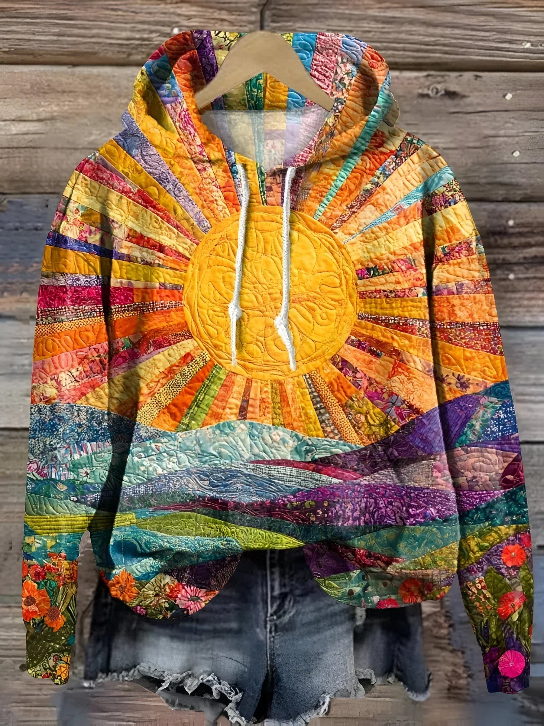 Amber | Farverig solopgang hoodie