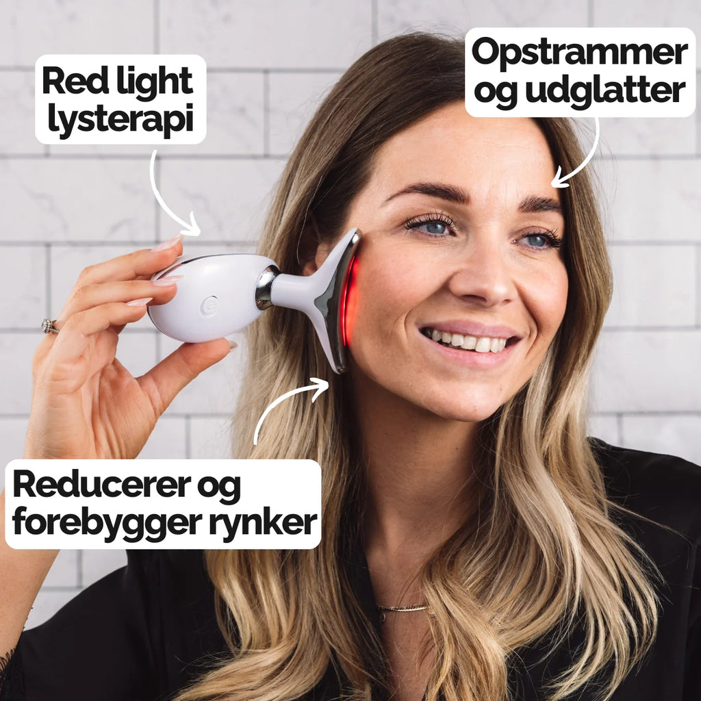 Vibralift - Multifunktionel Nakke- og Ansigtsmassager med LED, Sonisk Vibration og Varme