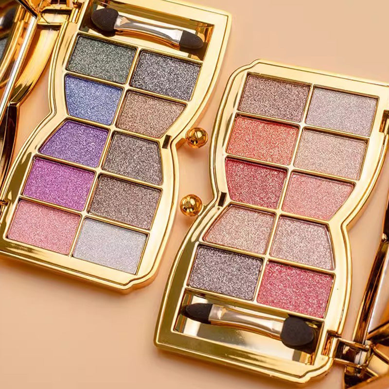 Glitterøjenskyggepalette med 10 farver