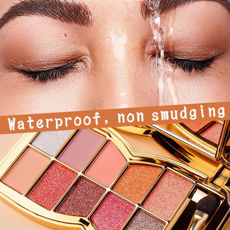 Glitterøjenskyggepalette med 10 farver