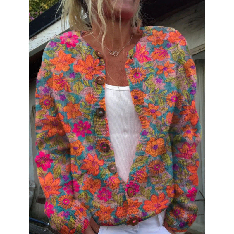 Lotte – Let cardigan med legende print