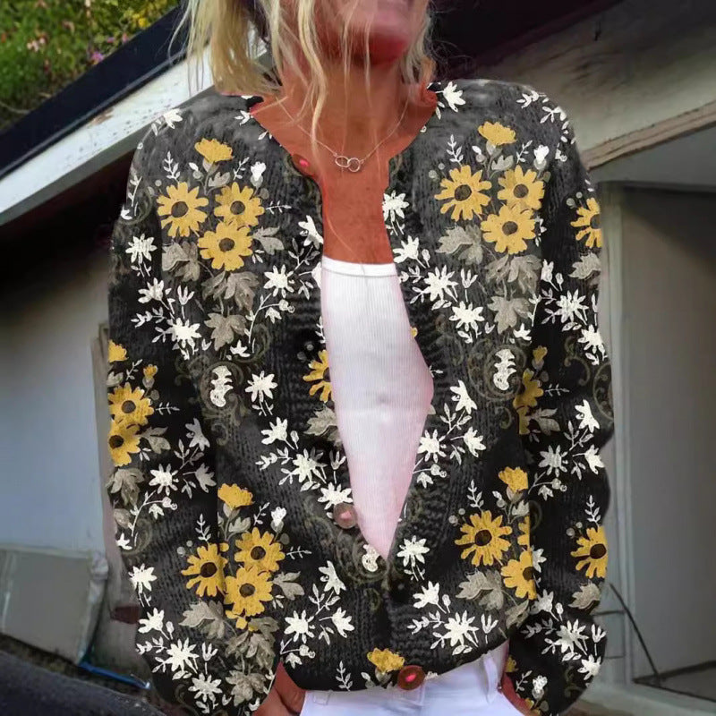 Lotte – Let cardigan med legende print