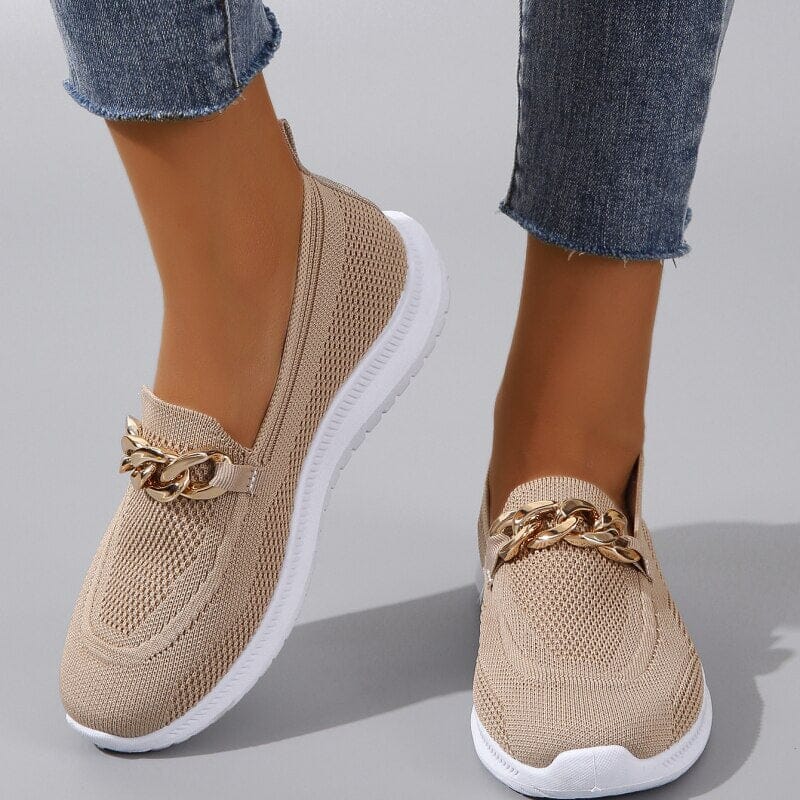 Kathrine | Stilfulde Slip-On Sneakers med Kædedetalje