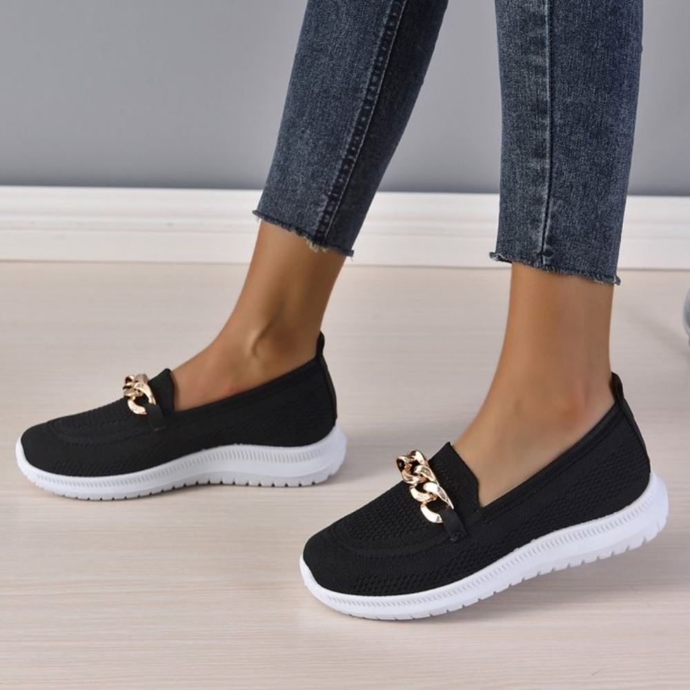 Kathrine | Stilfulde Slip-On Sneakers med Kædedetalje
