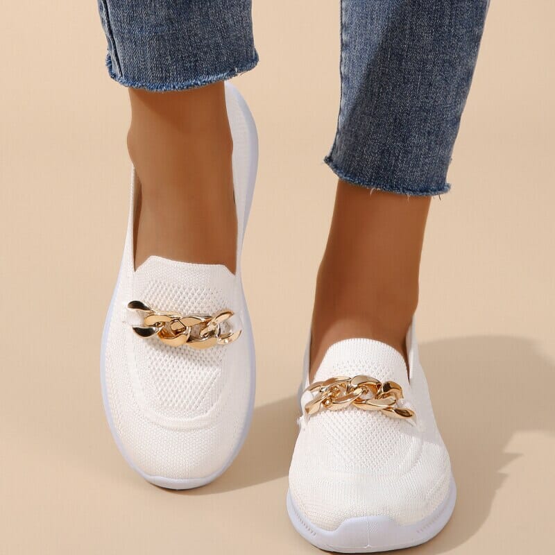 Kathrine | Stilfulde Slip-On Sneakers med Kædedetalje