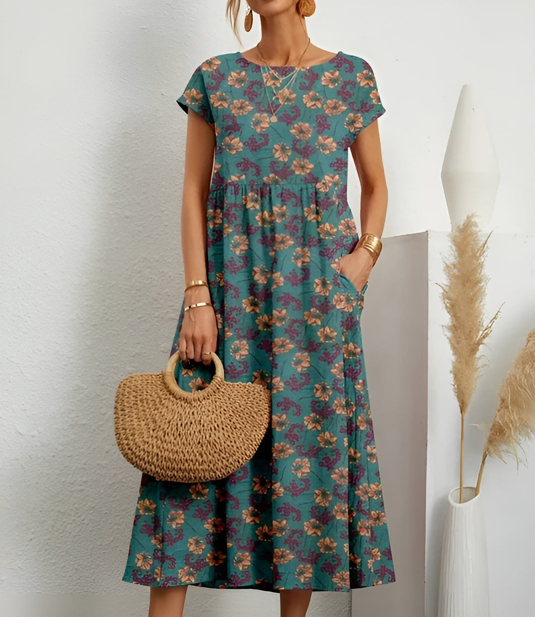 Mirjam – Let sommerkjole med blomsterprint