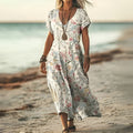 Meline | Stilfuld Blomsterprint Boho Kjole